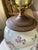 Ceramic Vintage Chinoiserie Porcelain Table Lamps With Hand-Painted Floral Motifs and Wooden Bases - Pair For Sale - Image 7 of 12