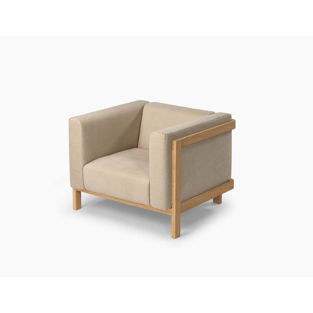 Beige Minimalist Modern Lounge Chair by Julien Renault For Sale - Image 8 of 8