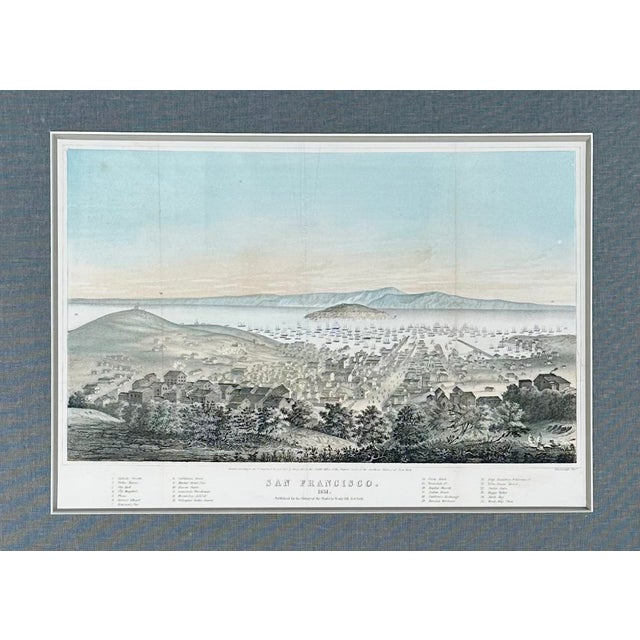 American San Francisco Original Lithograph by T. Sinclair, 1851, Framed For Sale - Image 3 of 7