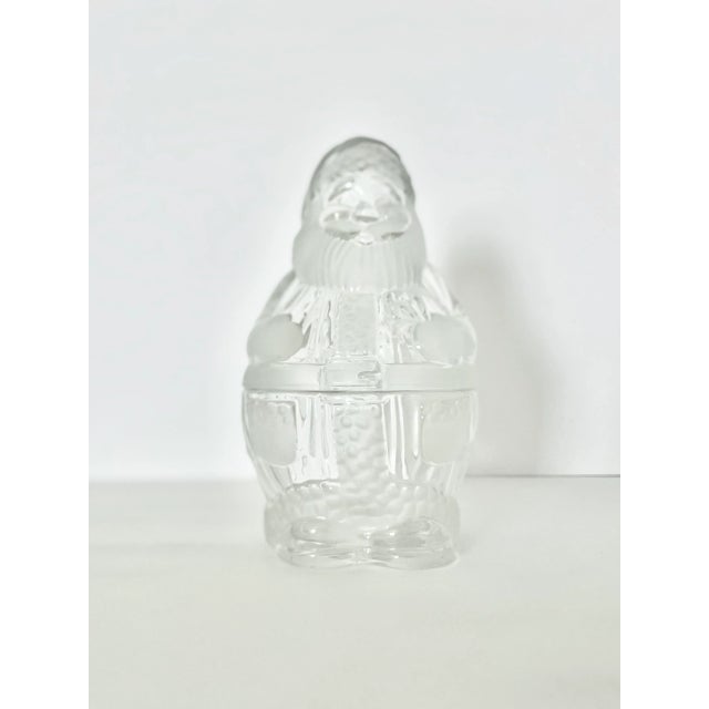 Late 20th Century Vintage Modern Santa Stasher Jar in Clear Crystal Glass For Sale - Image 5 of 10