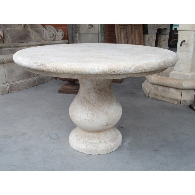 Carved Round Limestone Baluster Table From Provence, France | Chairish