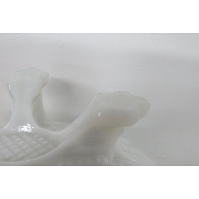 Portieux Vallerysthal White Opaline Milk Glass French Candy Dish With Lid 4733b For Sale - Image 13 of 18