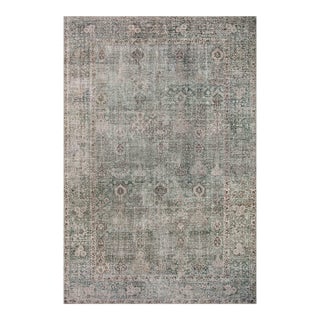 Chris Loves Julia x Loloi Jules Emerald / Antique Ivory 2'-3" x 3'-9" Accent Rug For Sale