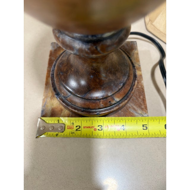 Sienna Italian Alabaster Urn Lamp For Sale - Image 8 of 9