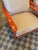 Mid-Century Modern Orange Lacquer and Buff Leather Armchairs, Scandinavia, 1970's - A Pair For Sale - Image 3 of 6