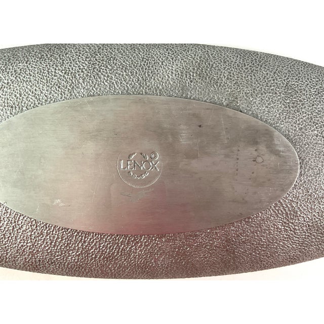 Silver 1990s Lenox-“Butterfly Meadow Collection” Aluminum Alloy, Oval Serving Tray For Sale - Image 8 of 8
