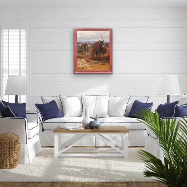 Charles Fouqueray, Seaweed Gatherers in Brittany, 1910, Oil on Canvas, Framed For Sale - Image 16 of 18