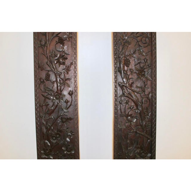 Asian Carved Wooden Columns, 1890s, Set of 2 For Sale - Image 14 of 17