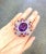 Bochic “Orient” Amethyst & Ruby & Multi Gem Cocktail Ring Set 18K & Silver Natural Amethyst - 7.50 carats Natural White...