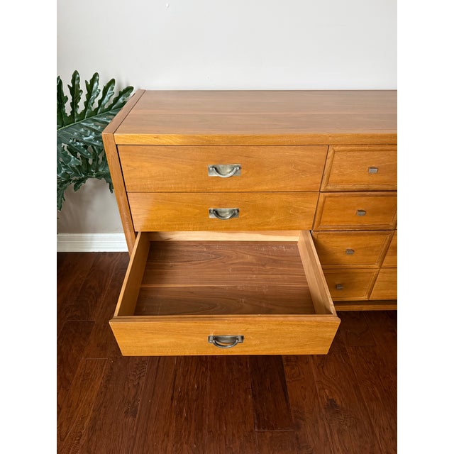 Vintage Mid Century Asian Inspired 12 Drawer Hickory Dresser by Tung Si For Sale - Image 10 of 12