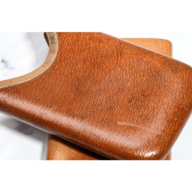 Brown Superb Large Asprey & Co. Antique Art Deco Leather 9kt Gold Cigar Case Tobacciana For Sale - Image 8 of 16