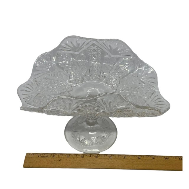 Late 19th Century American Pattern Pressed Glass Footed Banana Stand For Sale - Image 11 of 13