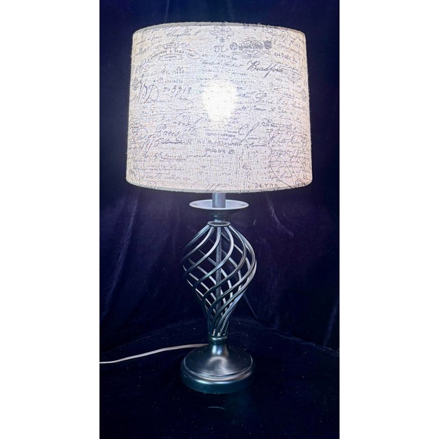 Metal Spiral Metal Base Table Lamp For Sale - Image 7 of 12