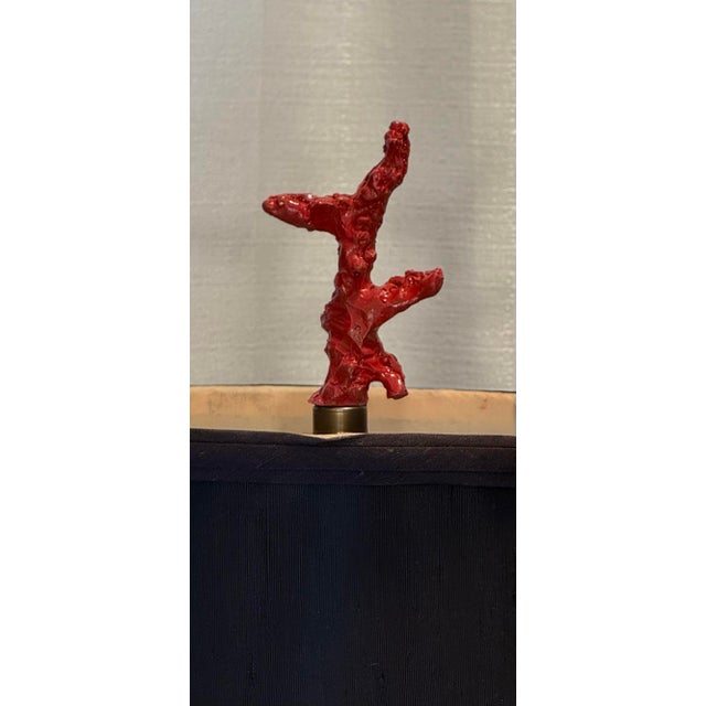 Mid-Century Parcel Gilt Faux Lapis Lazuli Asian Figural Table Lamp For Sale - Image 10 of 10