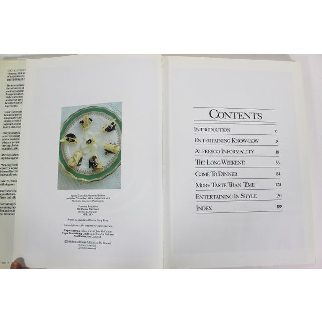 1988 Vogue Entertaining Hard Cover Book With Dust Jacket White Cookbook Table Setting Entertain Style For Sale - Image 4 of 8