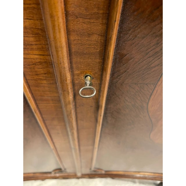 Early 1900s French Louis XV Satinwood Inlaid Marble Top Tall Chest Wardrobe Dresser For Sale - Image 12 of 12