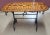 1980s Alfonso Marina Wrought Iron and Parquetry Wood Top Side Table For Sale - Image 5 of 10