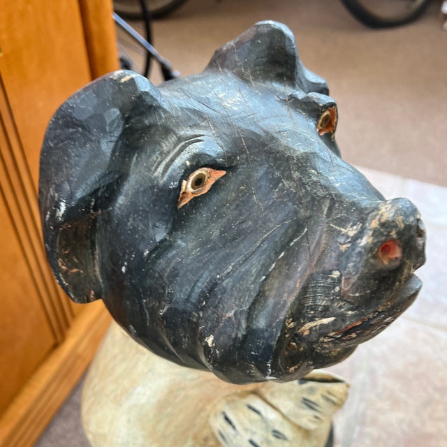 1950s Vintage Wood Carved Anthropomorphic Folk Art Pig For Sale - Image 5 of 11