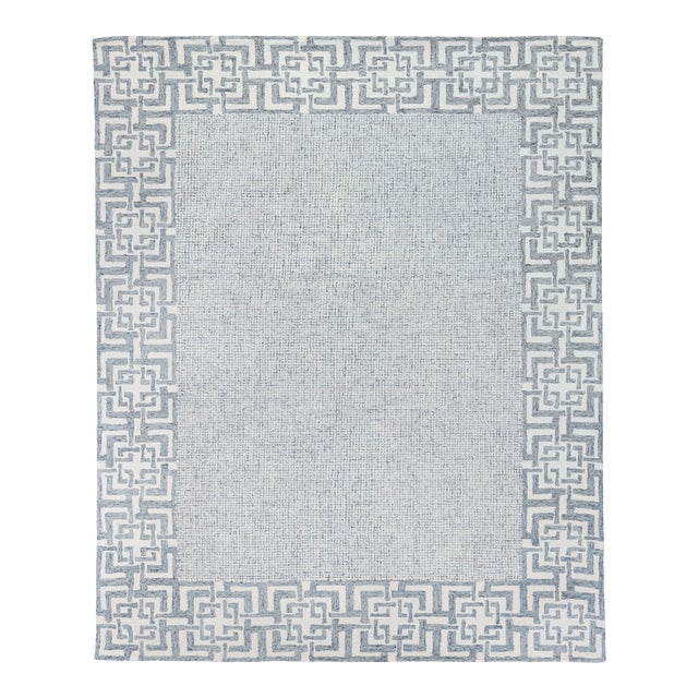 Exquisite Rugs Melbourne Handtufted Wool & Cotton Aqua - 12'x15' For Sale