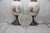 Opaline Frosted Glass Lampshade with Floral Decor Lamps, 1950s, Set of 2 For Sale - Image 11 of 18