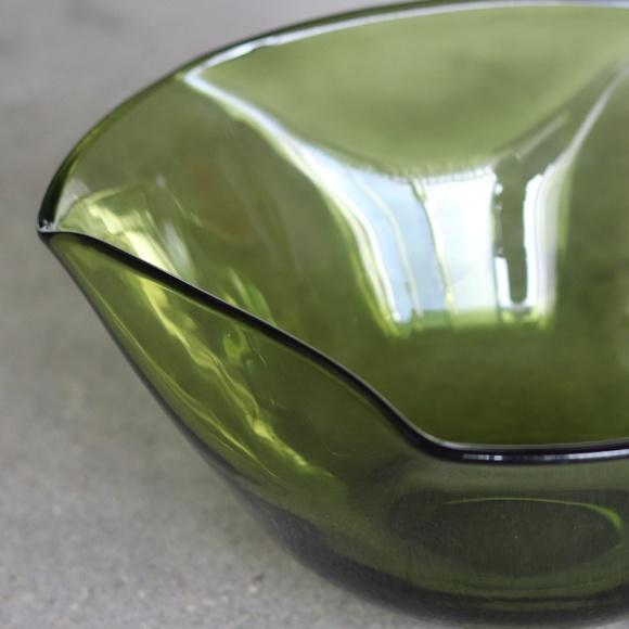 1950s Anchor Hocking Green Glass Salad Bowl Set 5 Pieces Chairish