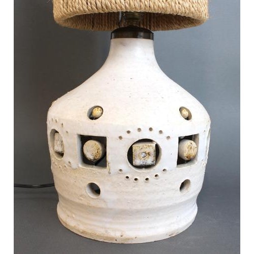 Vintage French Ceramic Table Lamp attributed to Georges Pelletier, 1970s For Sale - Image 9 of 18