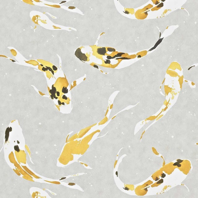 Harlequin Koi Wallpaper in Saffron - a Sample For Sale