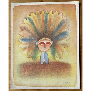 Jean-Michel Folon, Le chef indien, Etching For Sale