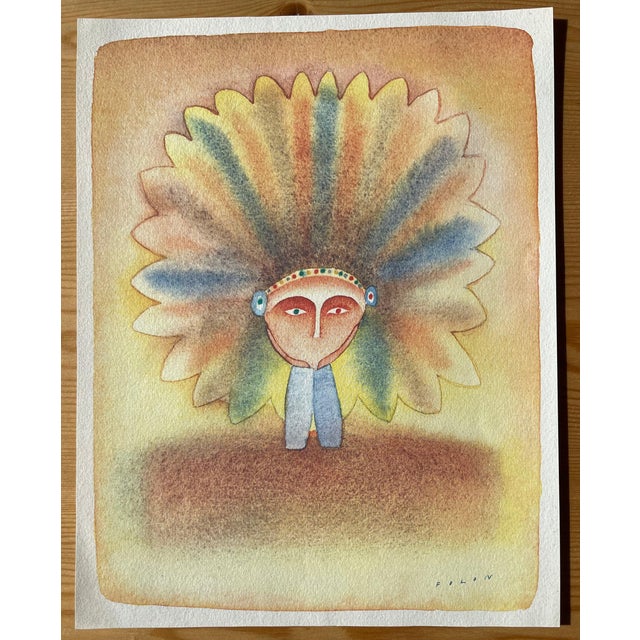 Jean-Michel Folon, Le chef indien, Etching For Sale