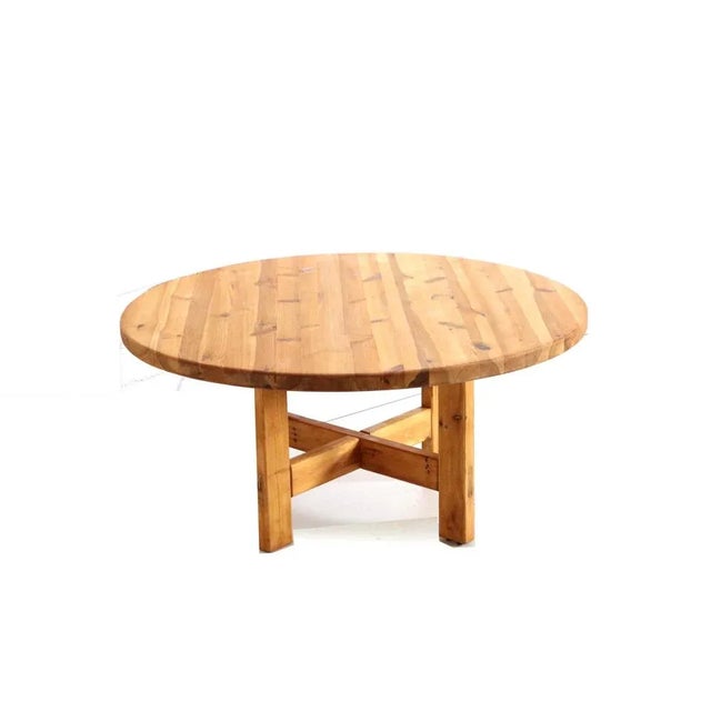 Large Model RW152 Round Dining Table in Pine by Roland Wilhelmsson for Karl Andersson & Söner, 1970s For Sale - Image 6 of 7