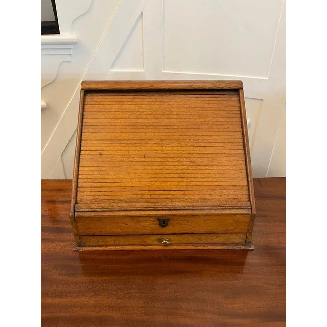 Mid 19th Century Oak Stationery Cabinet, 1860s For Sale - Image 5 of 9