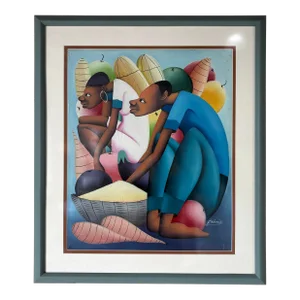 70's Laurent Casimir Haitian 1928-1990 Oil Painting, Signed