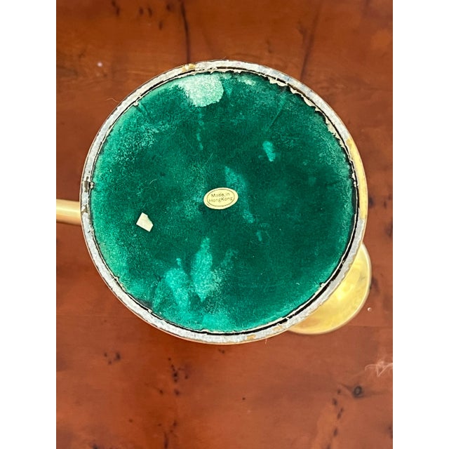 Vintage Mid 20th Century Solid Brass French Horn Candle Holder For Sale - Image 4 of 11