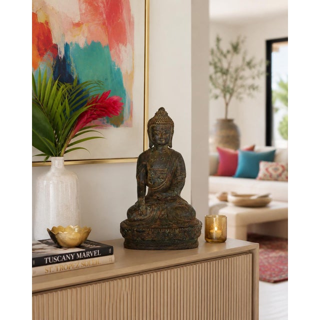 Traditional Smiling Young Buddha Statue Bronze Antique For Sale - Image 3 of 13