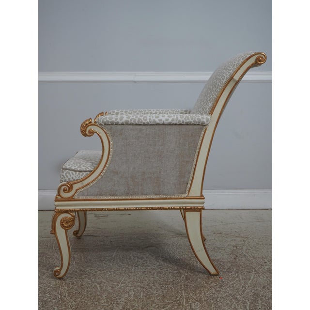 French Pair Vintage French Louis XVI Newly Upholstered Lounge Chairs For Sale - Image 3 of 18