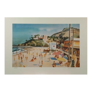 Milford Zornes "Main Beach Laguna" Lithograph Print Limited 13 of 250 Signed For Sale