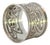 Silver Napkin Ring with Raised Floral Motifs Surrounding a Monogram Card. For Sale