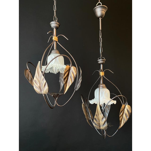 Black Vintage Chandeliers, 1960s, Set of 2 For Sale - Image 8 of 13