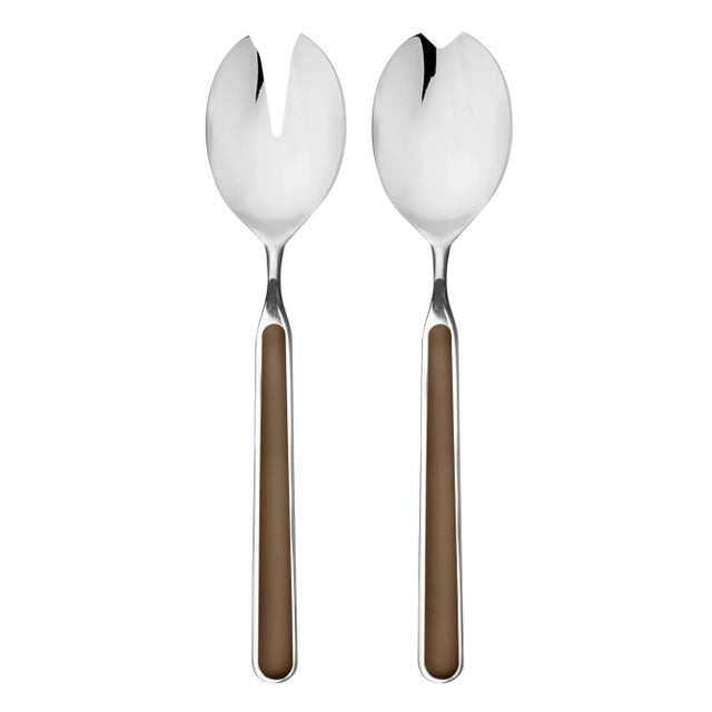 Contemporary Mepra Fantasia 2-Piece Salad Servers Set, Tobacco For Sale - Image 3 of 3