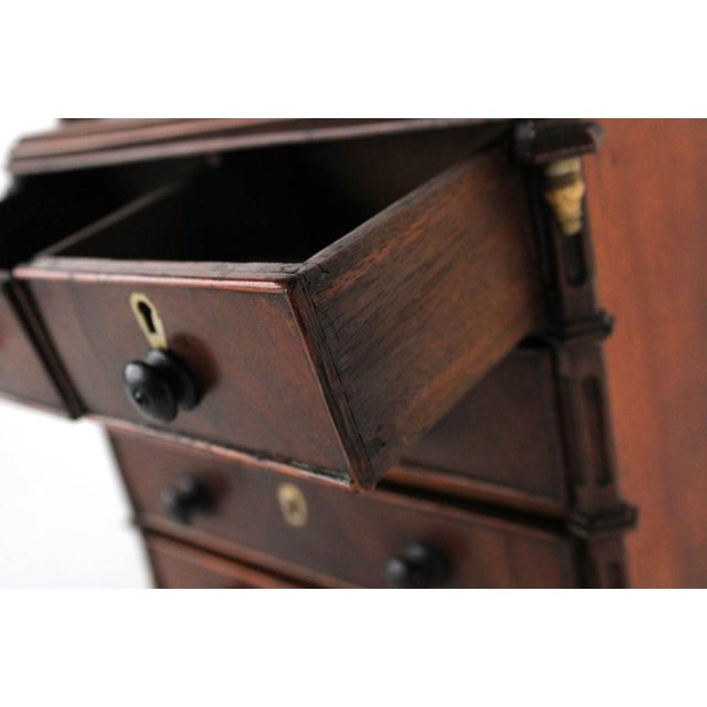 19th Century Antique Salesman Sample Mahogany Chest of Drawers For Sale - Image 5 of 11