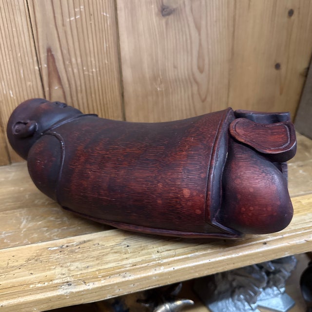 Late 19th Century 19c Buddha Chinese Head Rest- Carved From the Heart of a Palm Tree Opium Pillow. For Sale - Image 5 of 12