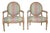 Louis XVI Medallion Armchairs, 1950s, Set of 2 For Sale