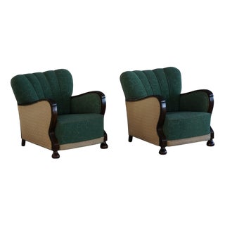 Vintage Danish Art Deco Lounge Chairs, 1930s, Set of 2 For Sale