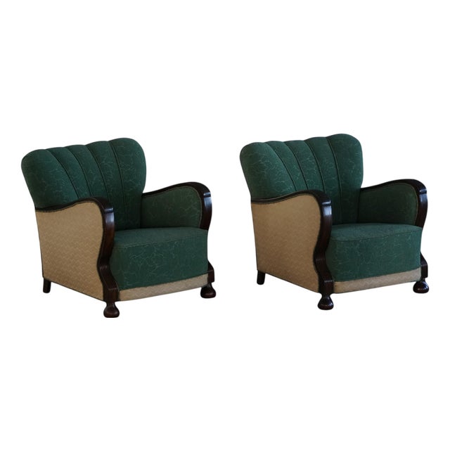 Vintage Danish Art Deco Lounge Chairs, 1930s, Set of 2 For Sale