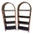 Pair of Vintage Arched Bookcases Etageres in Dark Rattan For Sale