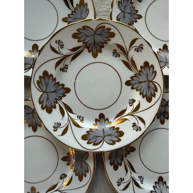 Art Deco Antique Grosvenor Rosslyn Bread Plates Set of 6 - 6.5 Inch English Bone China For Sale - Image 3 of 6