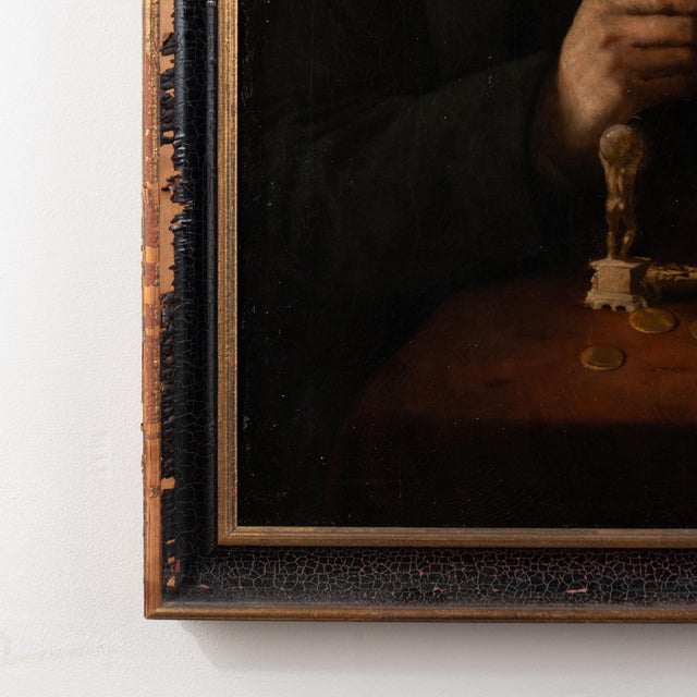 Late 19th Century Original Oil on Canvas Portrait of Old Man and Curiosities For Sale - Image 10 of 14