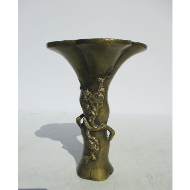 Antique Japanese Bronze Flower Vase Miniature For Sale - Image 9 of 10