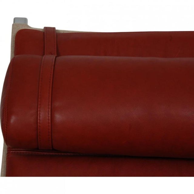 Metal Grasshopper Chair in Red Leather by Preben Fabricius and Jørgen Kastholm, 2000s For Sale - Image 7 of 17