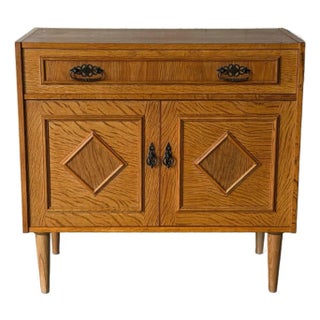 Oak Storage Cabinet With Doors Swedish Mid-Century Modern 1960s For Sale